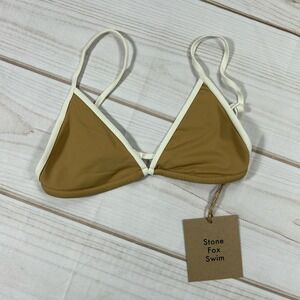 Stone Fox Swim Nomi Bikini‎ Top - Tannin - Small - New With Tags